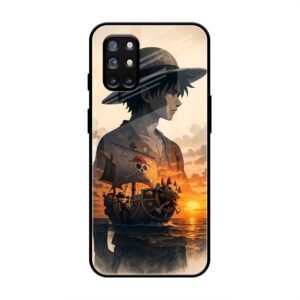 One Piece-inspired Silhouette Art Glass Case for OnePlus 9r