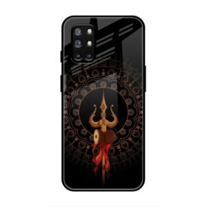 Beautiful art With Trishool Glass Case for OnePlus 9r