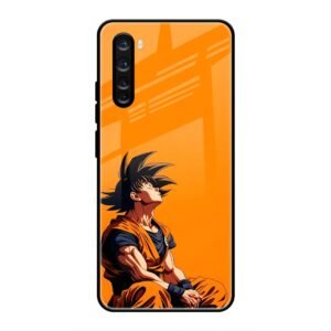 Contemplative Goku in Orange Glass Case for OnePlus Nord
