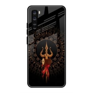 Beautiful art With Trishool Glass Case for OnePlus Nord