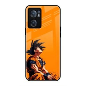 Contemplative Goku in Orange Glass Case for OnePlus Nord CE 2