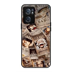One Piece Wanted Poster Collage Glass Case for OnePlus Nord CE 2