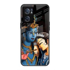 Radhe & Krishna Glass Case for OnePlus Nord CE 2