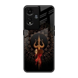 Beautiful art With Trishool Glass Case for Oppo A59