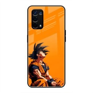 Contemplative Goku in Orange Glass Case for Oppo A74 5G