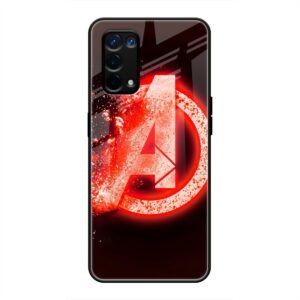 Avengers Logo Glass Case for Oppo A74 5G