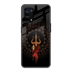 Beautiful art With Trishool Glass Case for Oppo A74 5G