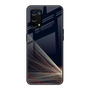 Waves Printed Glass Case for Oppo A74 5G