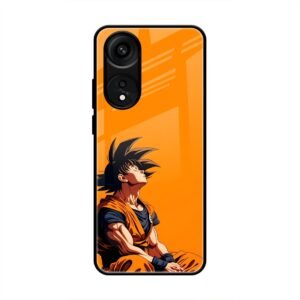Contemplative Goku in Orange Glass Case for Oppo A78 5G