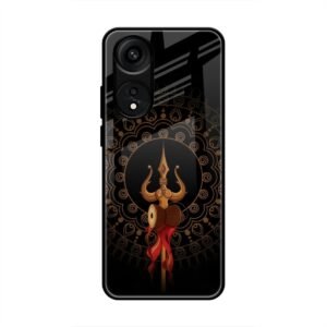 Beautiful art With Trishool Glass Case for Oppo A78 5G