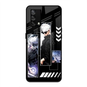 Gojo Satoru Character Montage Glass Case for Oppo F19