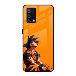 Contemplative Goku in Orange Glass Case for Oppo F19