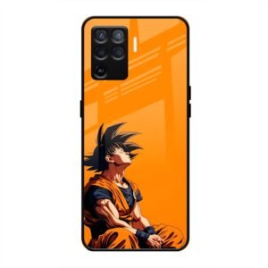 Contemplative Goku in Orange Glass Case for Oppo F19 Pro