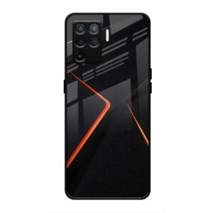 Abstract Line Glass Case for Oppo F19 Pro
