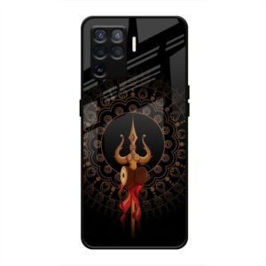 Beautiful art With Trishool Glass Case for Oppo F19 Pro