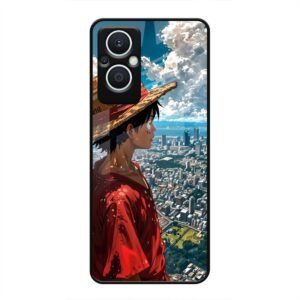 Straw Hat Overlooking the City Glass Case for Oppo F21s Pro 5G