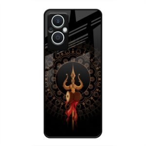 Beautiful art With Trishool Glass Case for Oppo F21s Pro 5G