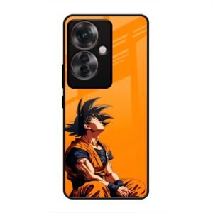 Contemplative Goku in Orange Glass Case for Oppo F25 Pro