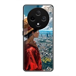 Straw Hat Overlooking the City Glass Case for Oppo F29 Pro Plus