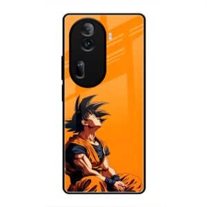 Contemplative Goku in Orange Glass Case for Oppo Reno 11 Pro