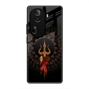 Beautiful art With Trishool Glass Case for Oppo Reno 11 Pro