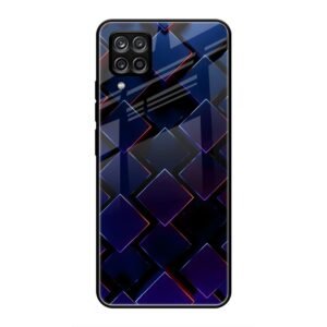 3D Square Glass Case for Samsung A22 4g