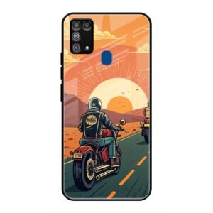 Wheels & Wanderlust Glass Case for Samsung M31