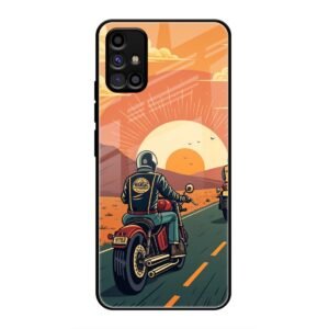 Wheels & Wanderlust Glass Case for Samsung M31S