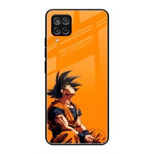 Contemplative Goku in Orange Glass Case for Samsung M32 4g