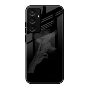 A boy Thinking Glass Case for Samsung S24
