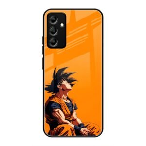Contemplative Goku in Orange Glass Case for Samsung S24fe