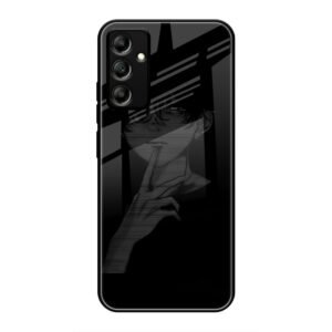 A boy Thinking Glass Case for Samsung S24fe