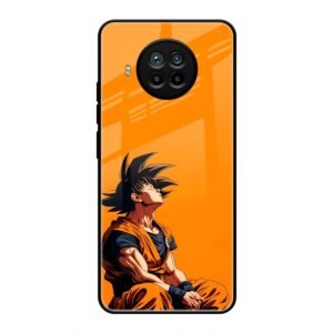 Contemplative Goku in Orange Glass Case for Mi 11 Lite