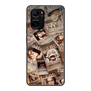 One Piece Wanted Poster Collage Glass Case for Mi 10X