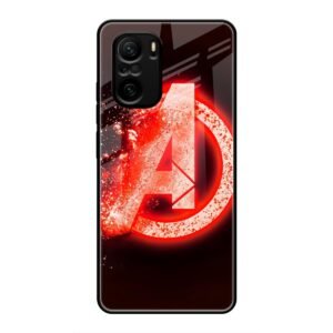 Avengers Logo Glass Case for Mi 10X