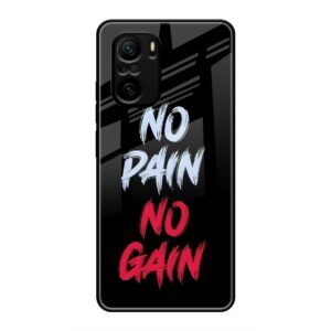 No Pain no Gain Glass Case for Mi 10X