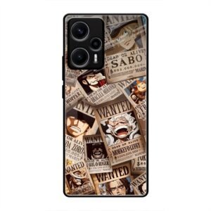 One Piece Wanted Poster Collage Glass Case for Poco F5