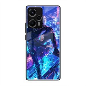 Cyberpunk Vigilante Glass Case for Poco F5