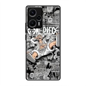 One Piece Manga Collage Glass Case for Poco F5