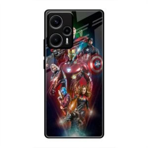 All avengers Glass Case for Poco F5