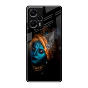 Lord Krishna Glass Case for Poco F5