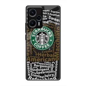 Starbucks Coffee Name Glass Case for Poco F5