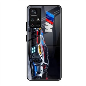 BMW Motorsport Glass Case for Poco M4 Pro