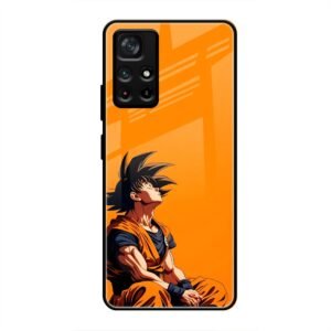 Contemplative Goku in Orange Glass Case for Poco M4 Pro