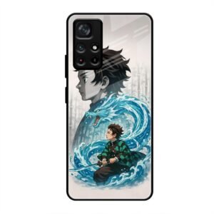Water Dragon Warrior Glass Case for Poco M4 Pro
