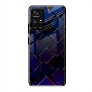 3D Square Glass Case for Poco M4 Pro