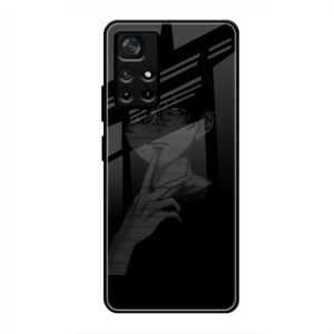 A boy Thinking Glass Case for Poco M4 Pro