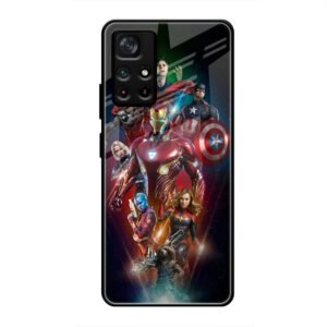 All avengers Glass Case for Poco M4 Pro