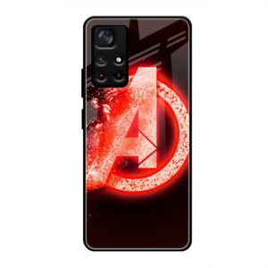 Avengers Logo Glass Case for Poco M4 Pro