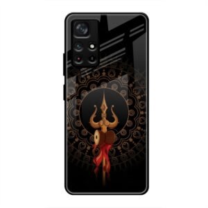 Beautiful art With Trishool Glass Case for Poco M4 Pro